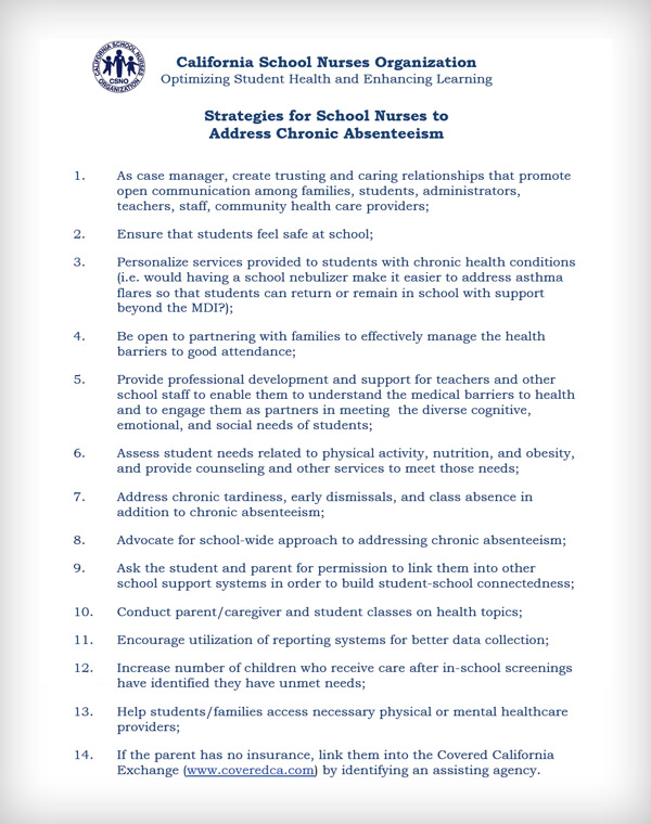 Strategies for School Nurses